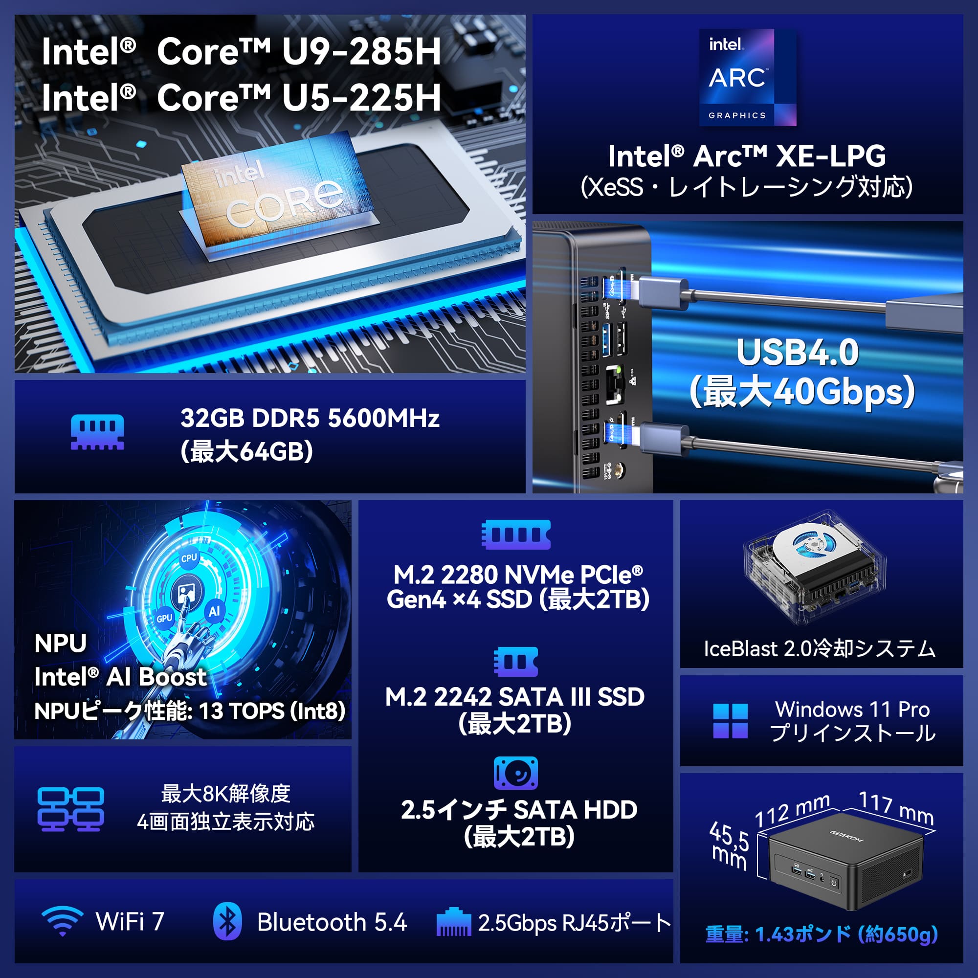 GEEKOM AI PC IT15 ミニPC インテル®CORE™ Ultra9-285H