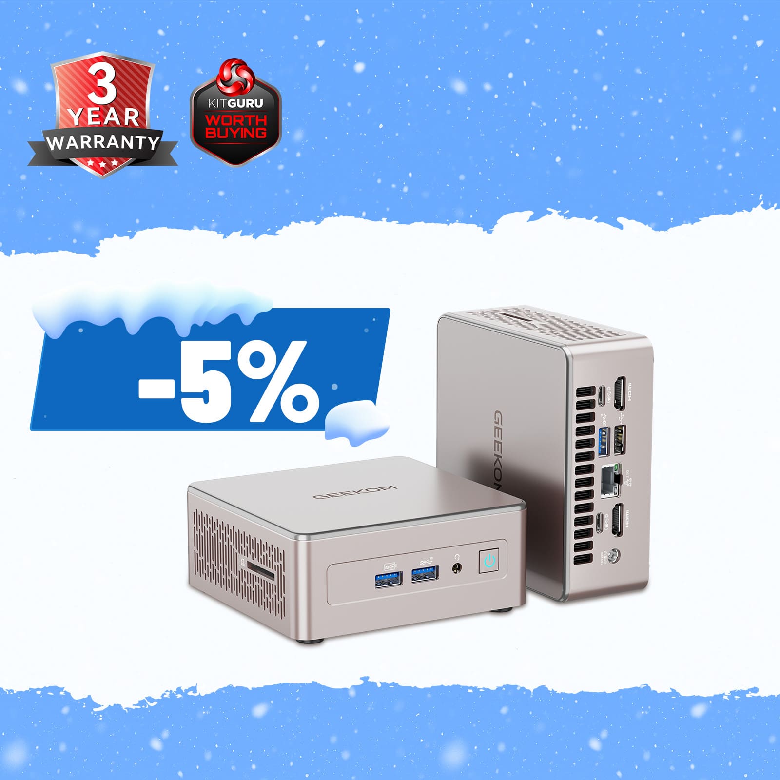 日本限定 GEEKOM A5 2025エディション ミニPC AMD Ryzen R5 - 7430U/R7 - 5825U - 高性能AIミニPC |【公式】GEEKOM(ギコム)日本