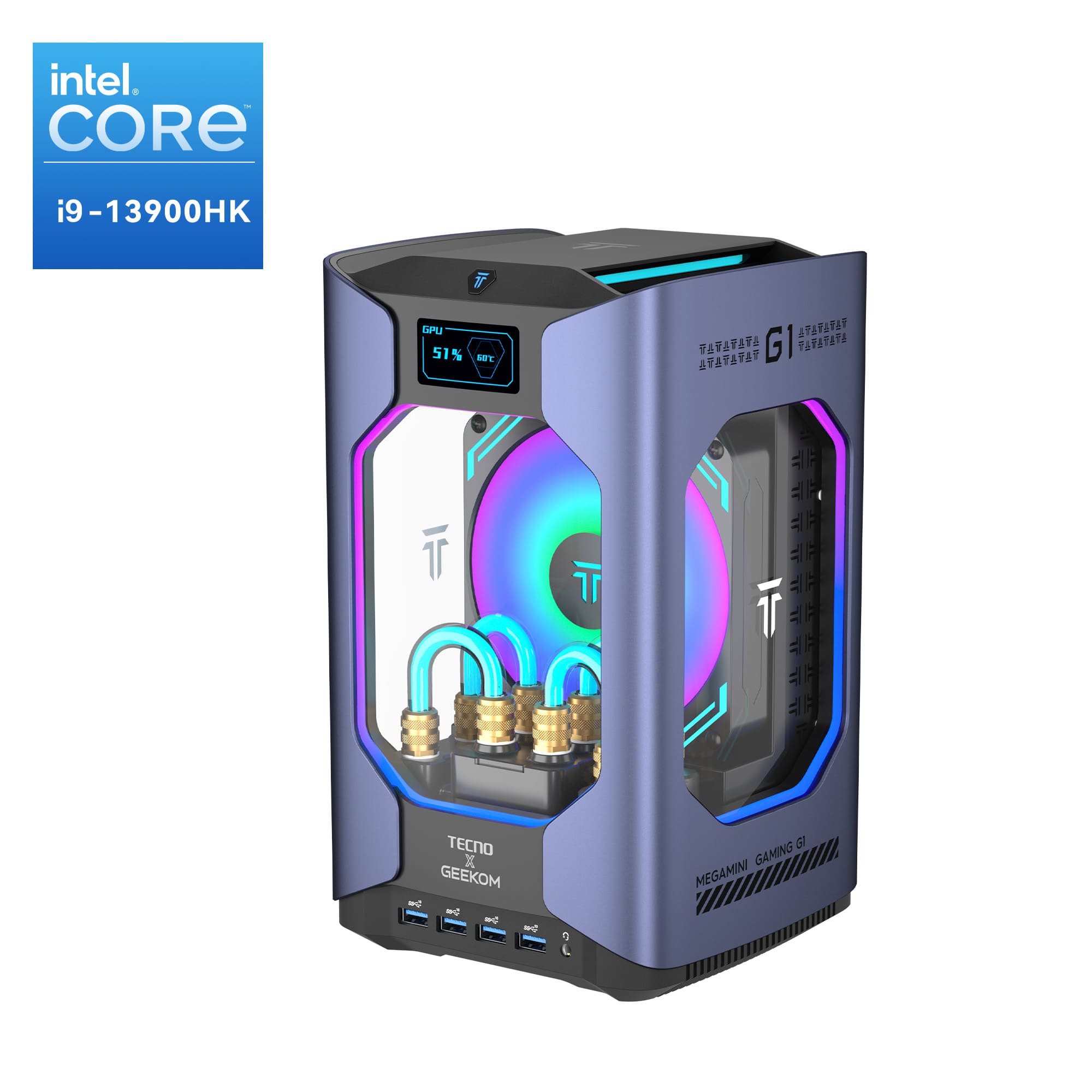 GEEKOM 水冷式ゲーミングミニPC MEGAMINI - G1 インテル® CORE™ i9 - 13900HK - 高性能AIミニPC - 【公式】GEEKOM(ギーコム)日本