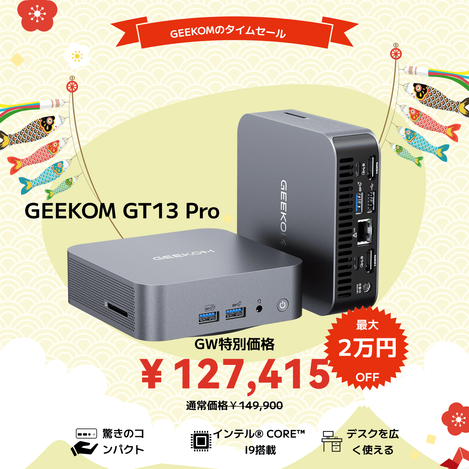 GEEKOM GT13 Pro インテル® CORE™ I7-13620H/ I9-13900H