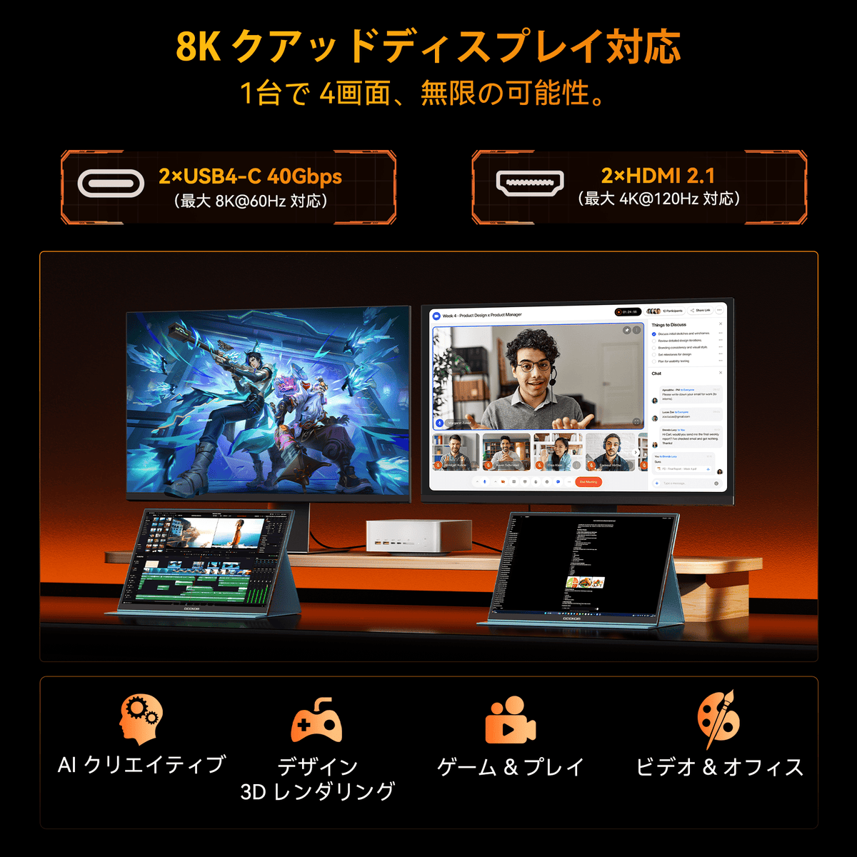 GEEKOM AI PC A9 Mega ミニPC AMD Ryzen AI Max+ 388
