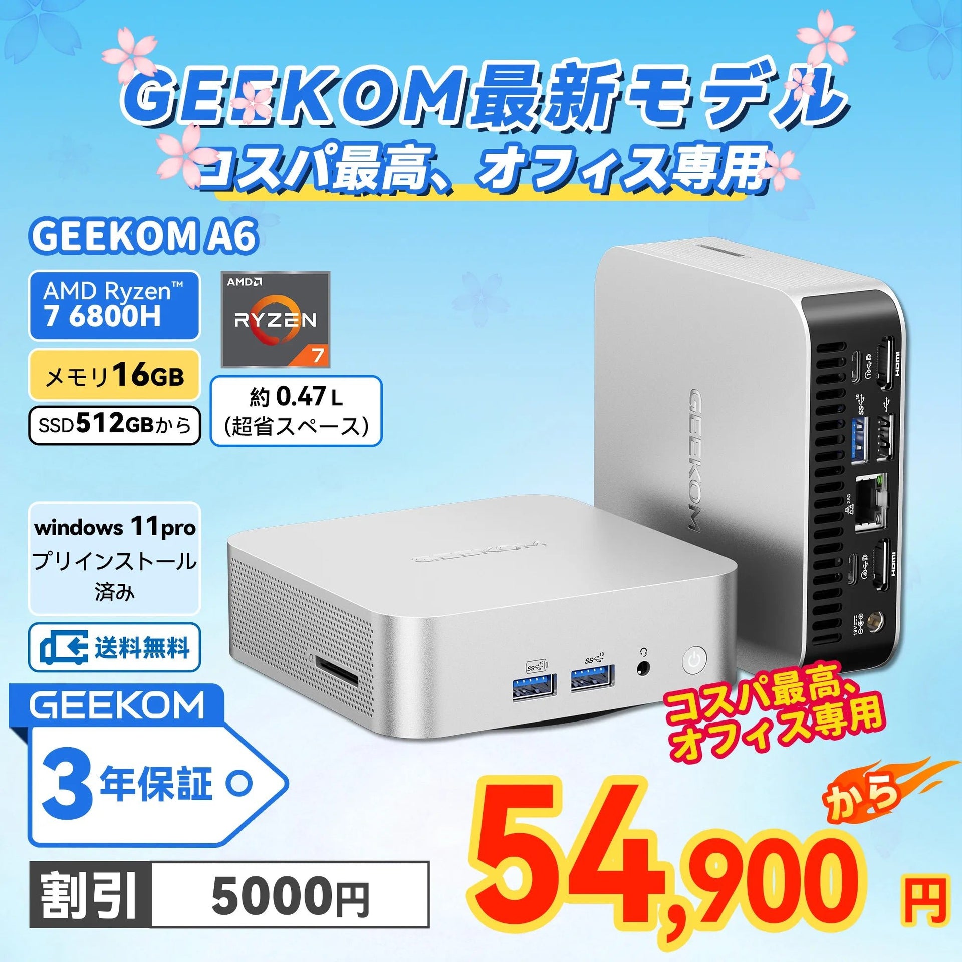 使用1日 GEEKOM A6 ミニPC AMD Ryzen 7 6800H GEEKOM A6 Budget Mini PC - AMD Ryzen 7 6800H & Radeon 680M GPU