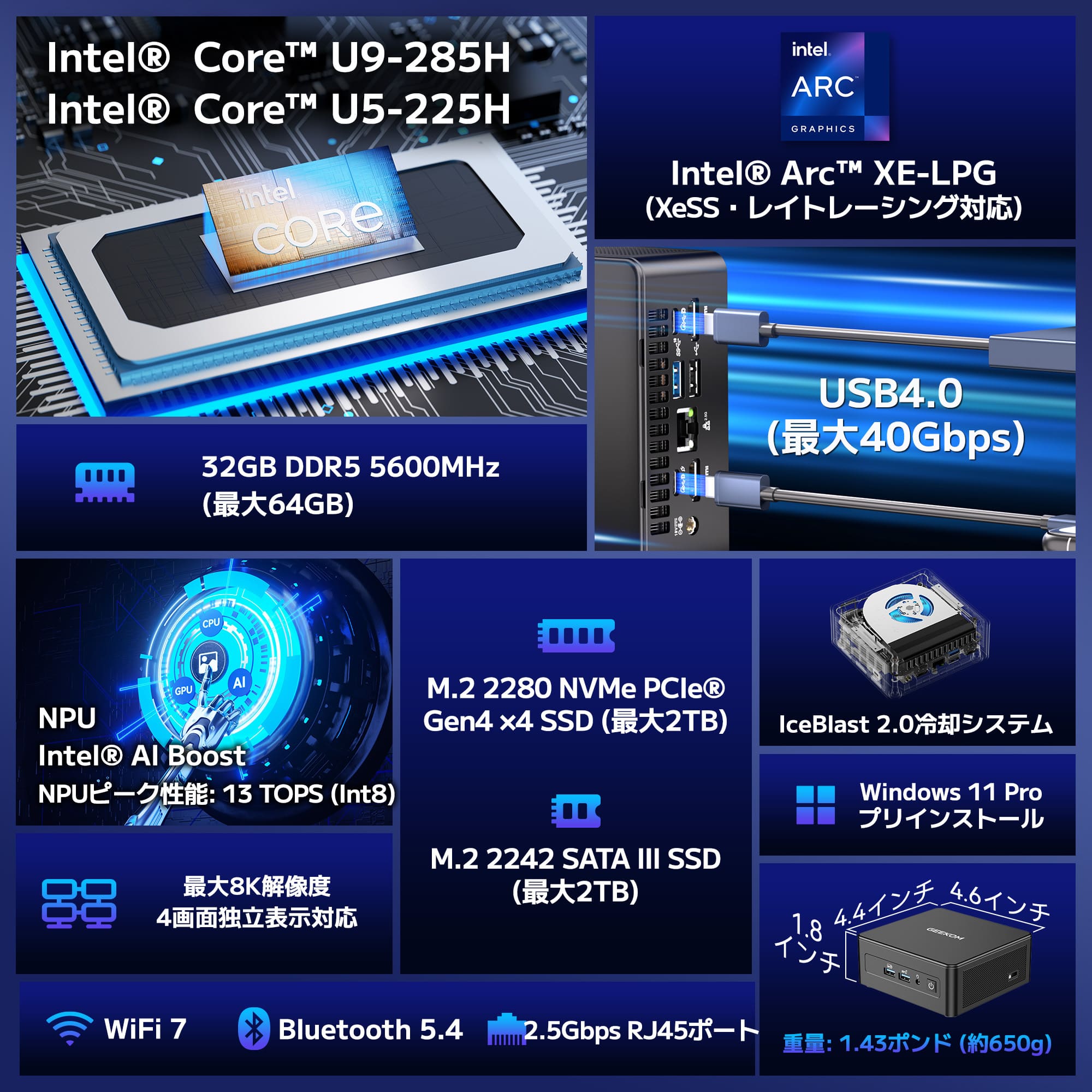 GEEKOM AI PC IT15 ミニPC 第15世代 インテル®CORE™ Ultra5 - 225H/ Ultra9 - 285H - 高性能AIミニＰＣ - 【公式】GEEKOM(ギーコム)日本