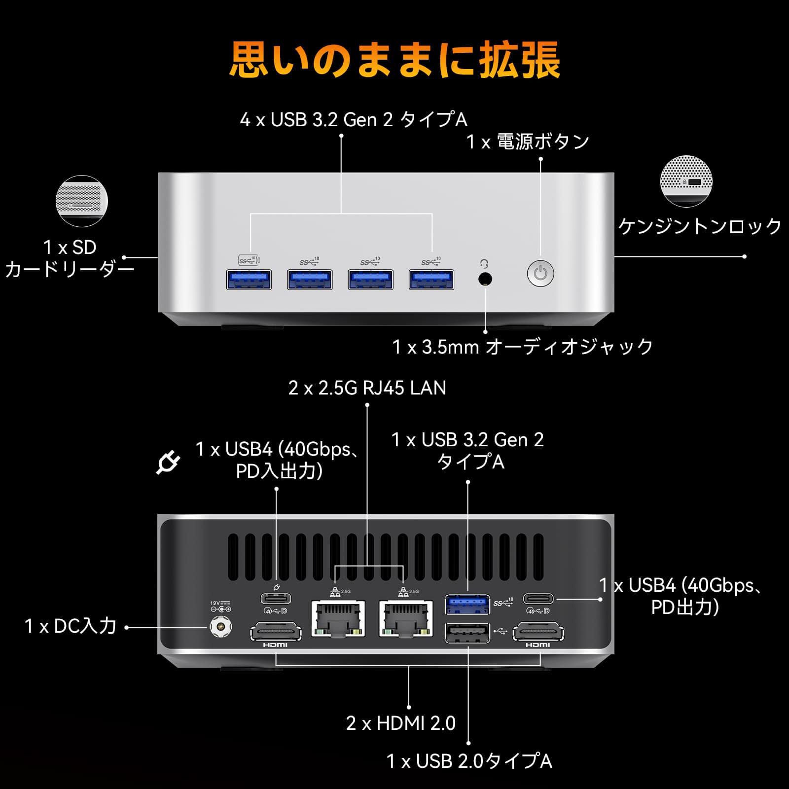 GEEKOM AI PC NUC A8 MAX ミニPC AMD Ryzen R7 - 8845HS/R9 - 8945HS - 高性能AIミニＰＣ - 【公式】GEEKOM(ギーコム)日本