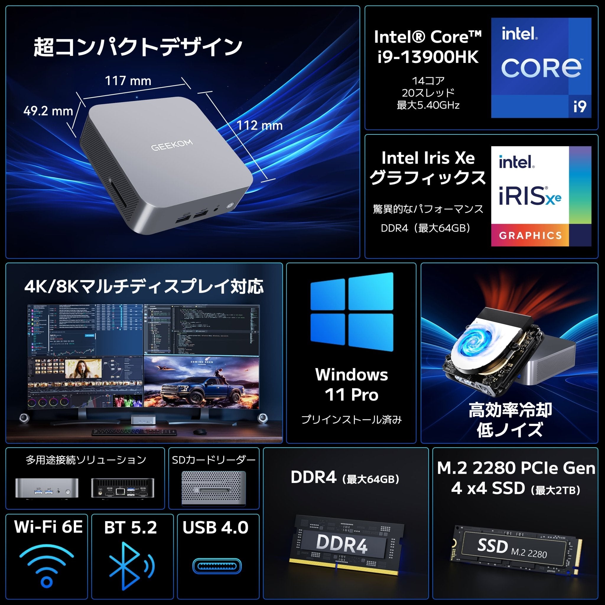 GEEKOM GT13 Pro 2025エディション ミニPC インテル® CORE™ I9 - 13900HK - 高性能AIミニPC |【公式】GEEKOM(ギコム)日本