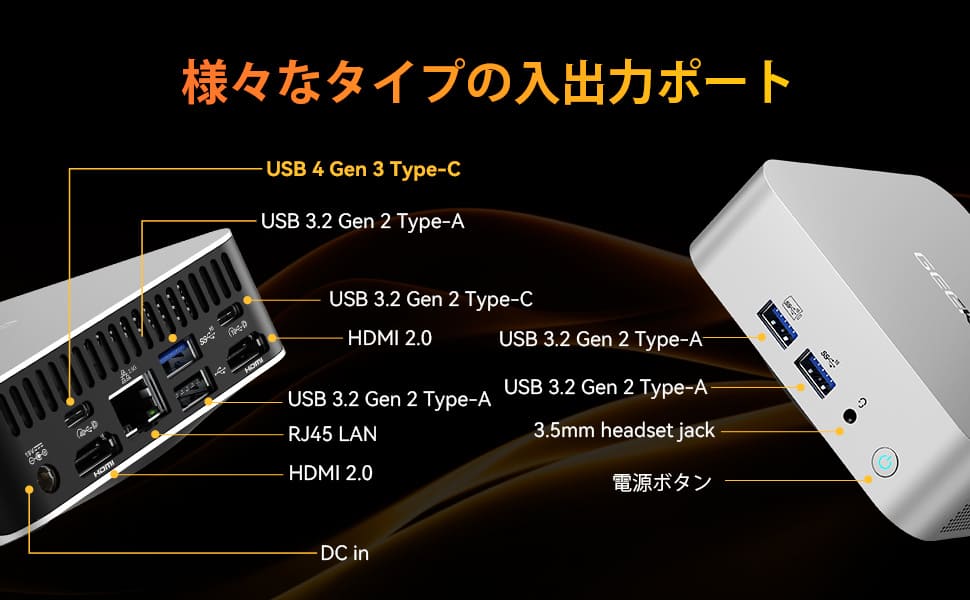 GEEKOM NUC A8 ミニPC AMD Ryzen R7 - 8845HS/R9 - 8945HS - 高性能AIミニＰＣ - 【公式】GEEKOM(ギーコム)日本